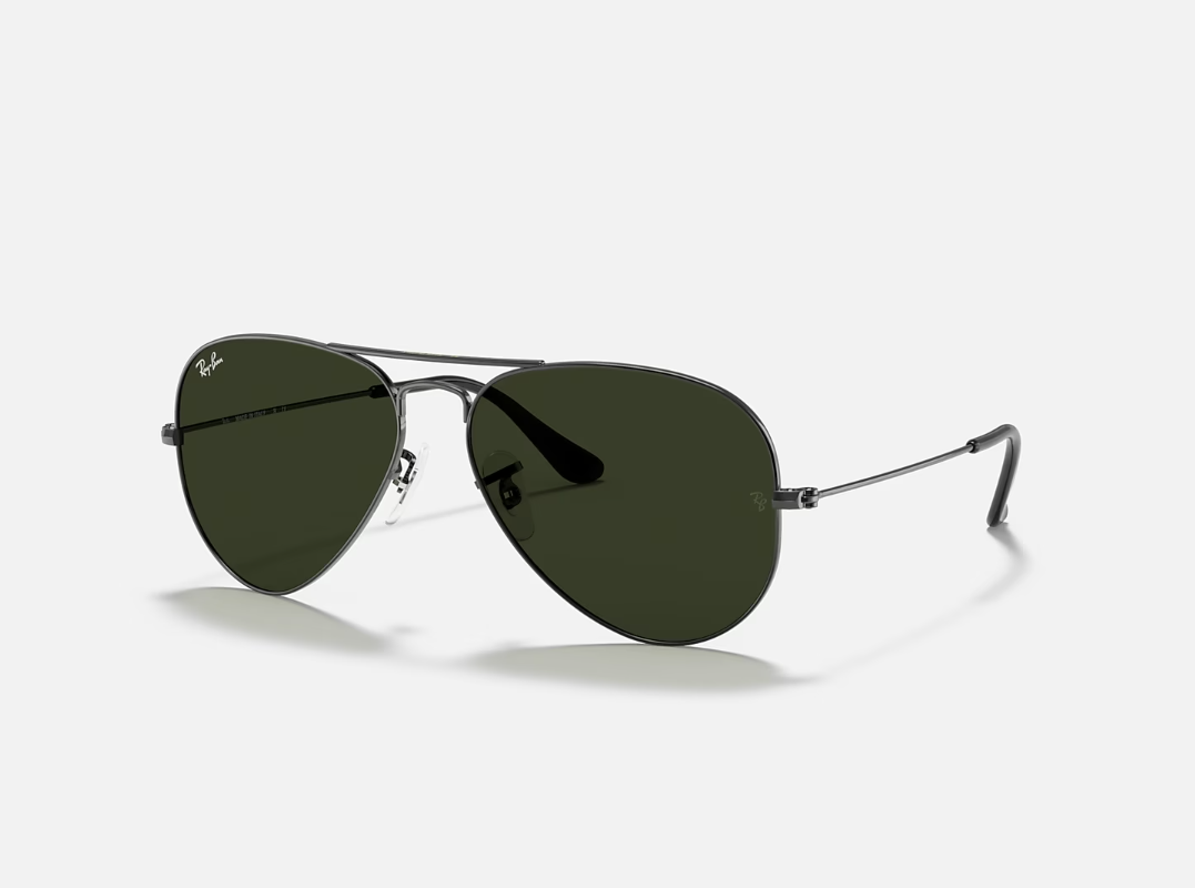 Rayban Aviator Gun Metal and Green